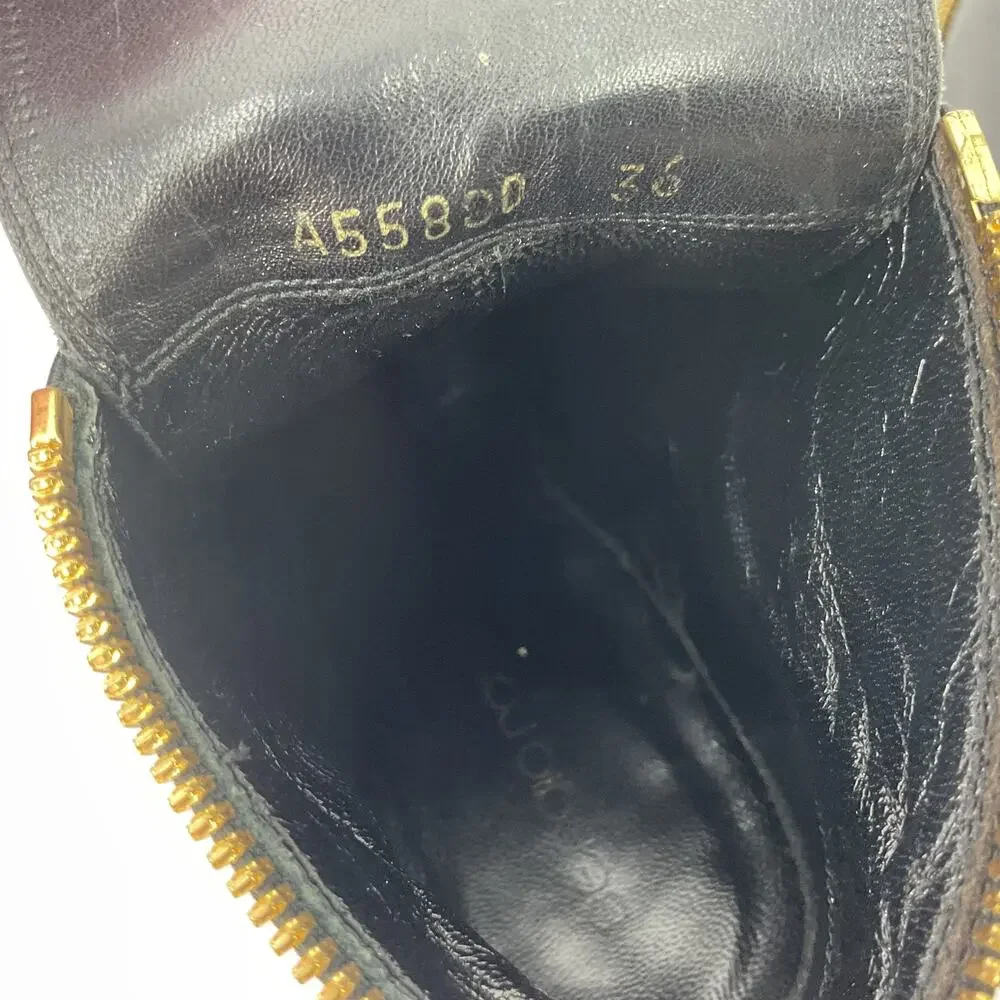 Sergio Rossi Black Leather Lace-Up Ankle Booties with Gold Zipper Trim